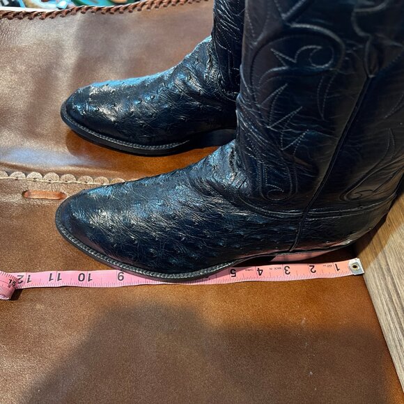 Lucchese Black Full Quill Ostrich Cowboy Boots in Men\'s 7EE/7.5D main image 13